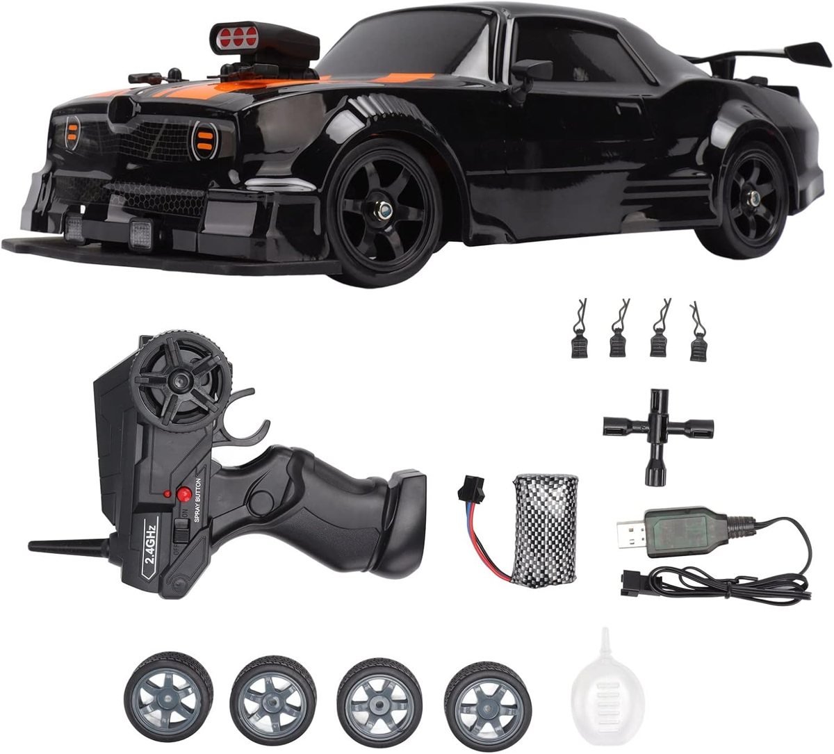 RC Drift Auto 1/16 mit Unterboden-LEDs und 4WD Ansicht 3