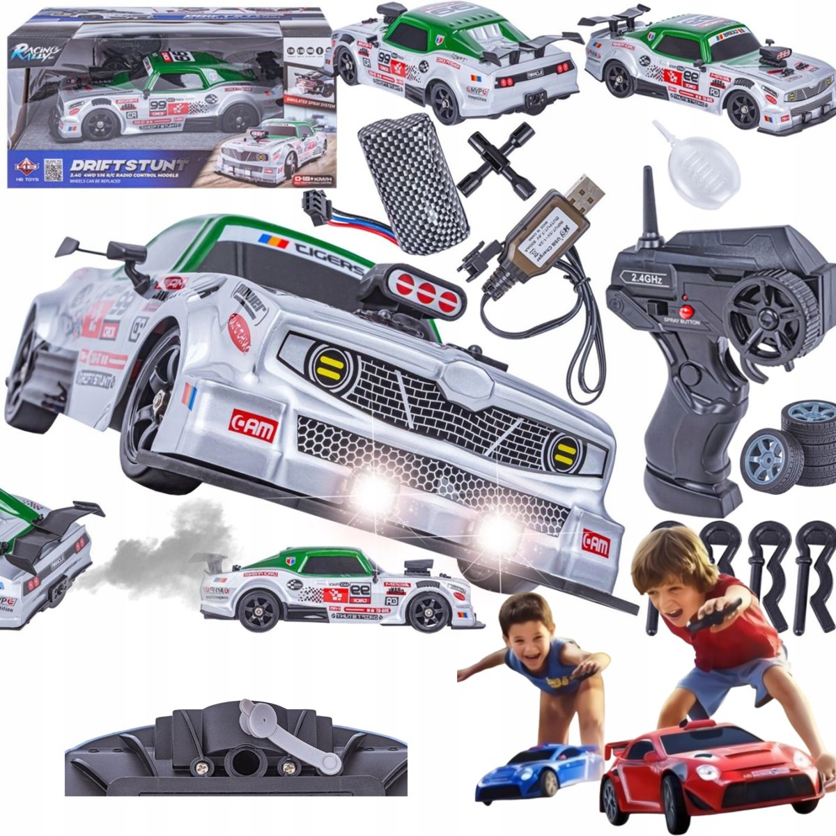 RC Drift Auto 1/16 mit Unterboden-LEDs und 4WD Ansicht 4