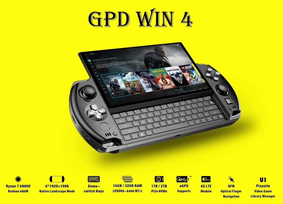 GPD Win 4 Tragbare PC-Konsole Slider mit Tastatur Ansicht 4