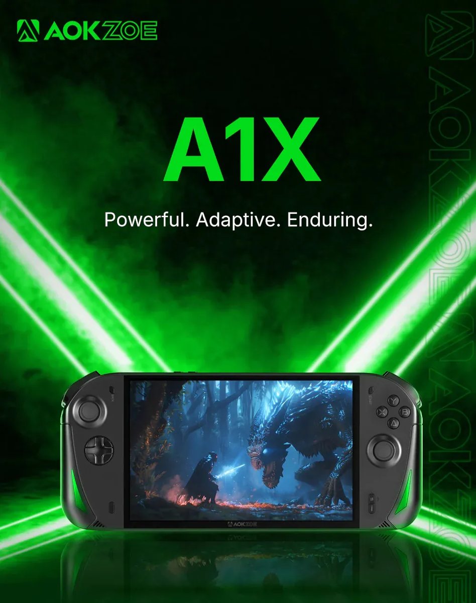 AOKZOE A1X Tragbare Gaming-PC Konsole AMD Ryzen AI 9 120Hz Ansicht 3