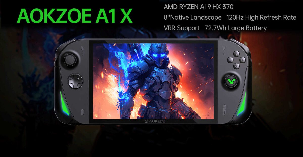 AOKZOE A1X Tragbare Gaming-PC Konsole AMD Ryzen AI 9 120Hz Ansicht 4