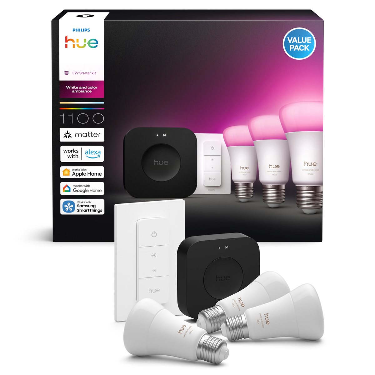 Philips Hue White & Color Ambiance Starter Kit E27 Ansicht 2