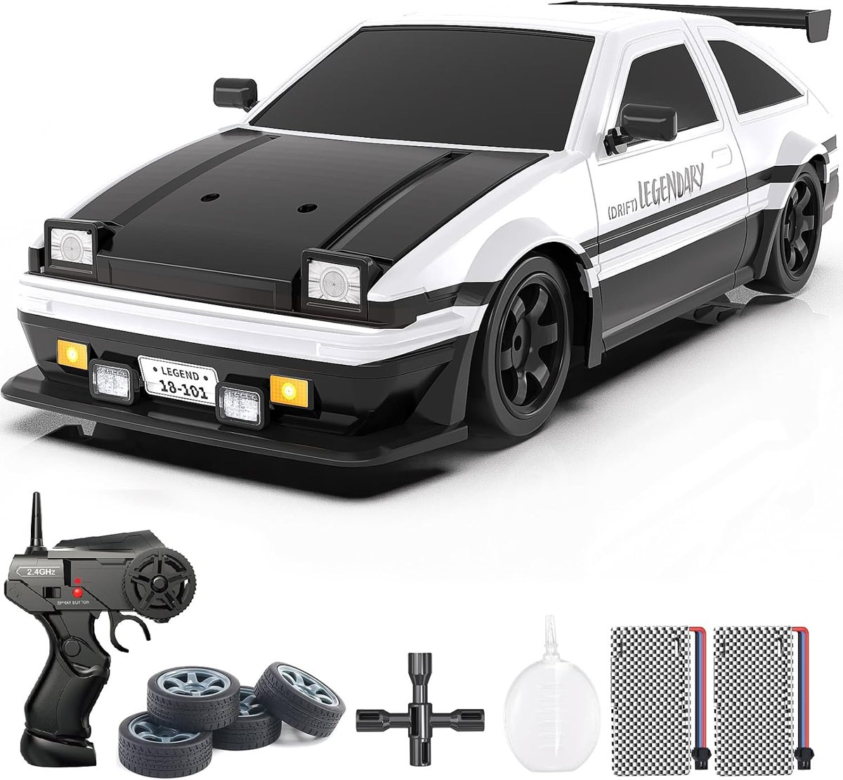 RC Drift Auto 1/16 mit Unterboden-LEDs und 4WD Ansicht 2